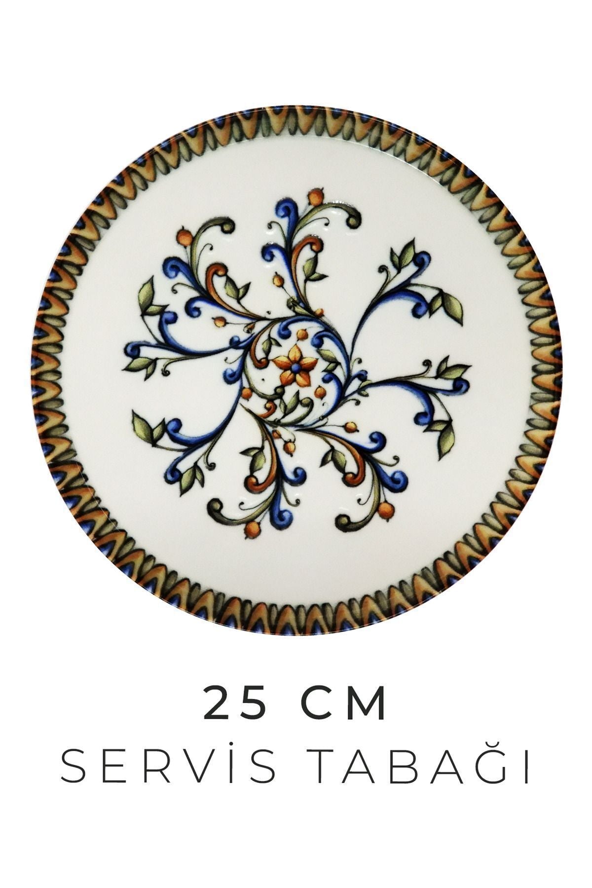 24 Parça 6 Kişilik Barok Bahar New Bone Porselen Yemek Takımı - Çorba Servis Yemek Tabağı Seti - Justyol