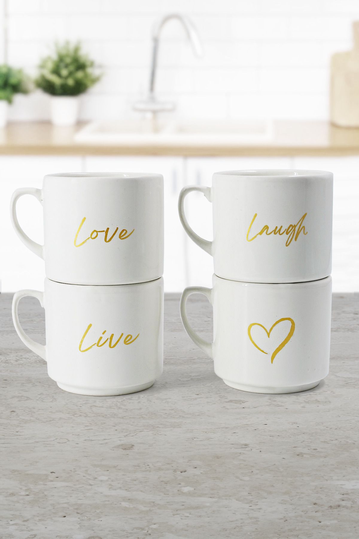 Lovely 4 Kişilik Çay ve Kahve Seti - 200 Ml Kupa Seti - Justyol