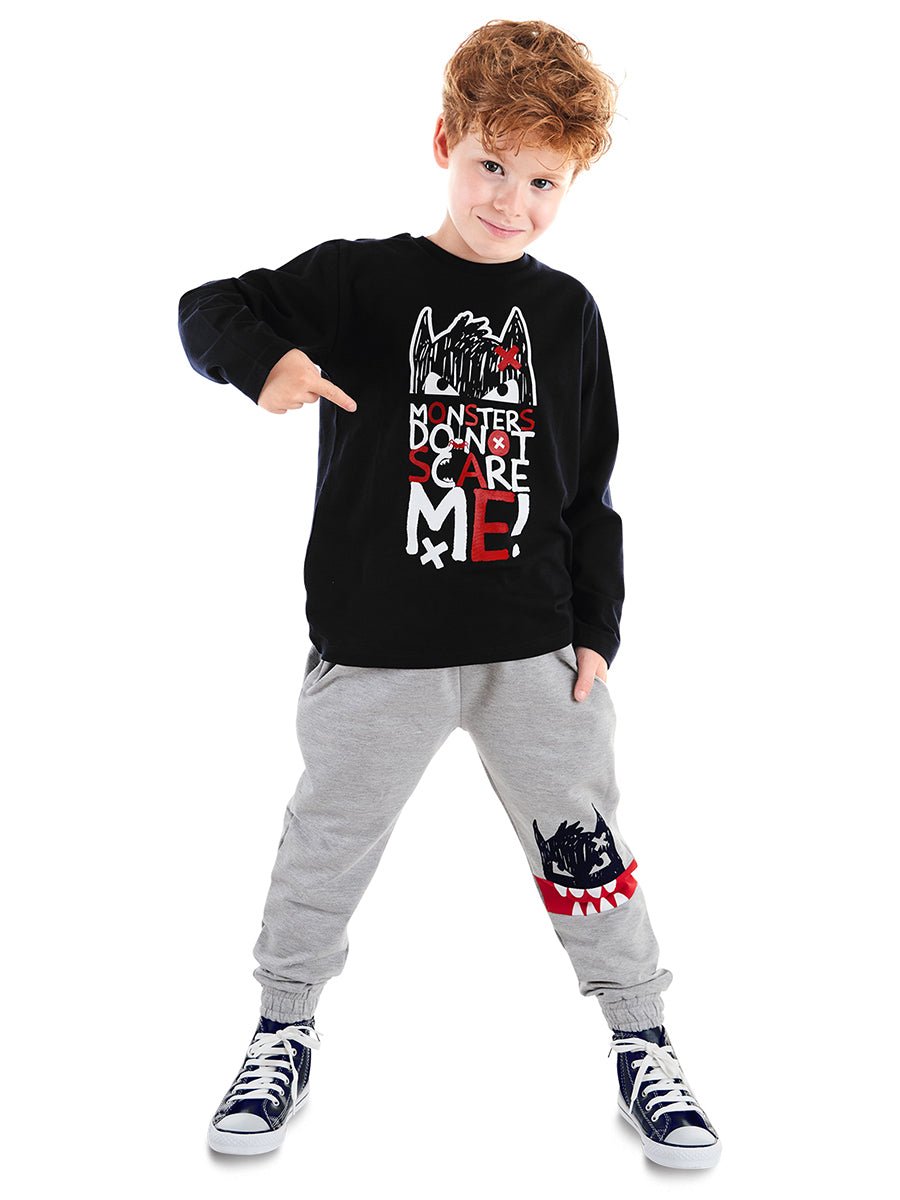 dont scare erkek çocuk t-shirt pantolon takim - Justyol