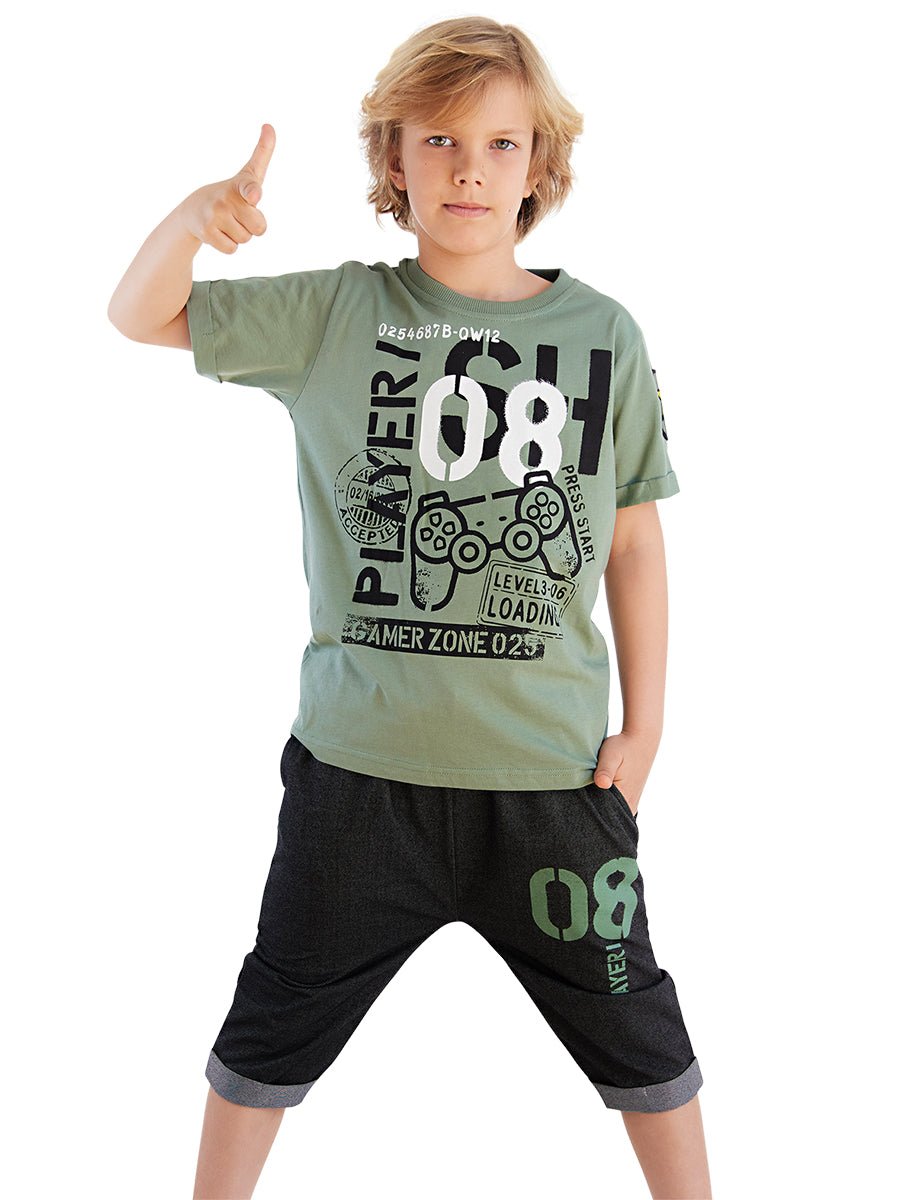 player 8 erkek çocuk t-shirt kapri şort takim - Justyol