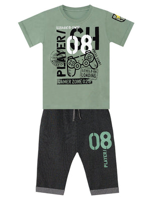 player 8 erkek çocuk t-shirt kapri şort takim - Justyol