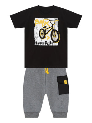 bisiklet erkek çocuk t-shirt kapri şort takim - Justyol