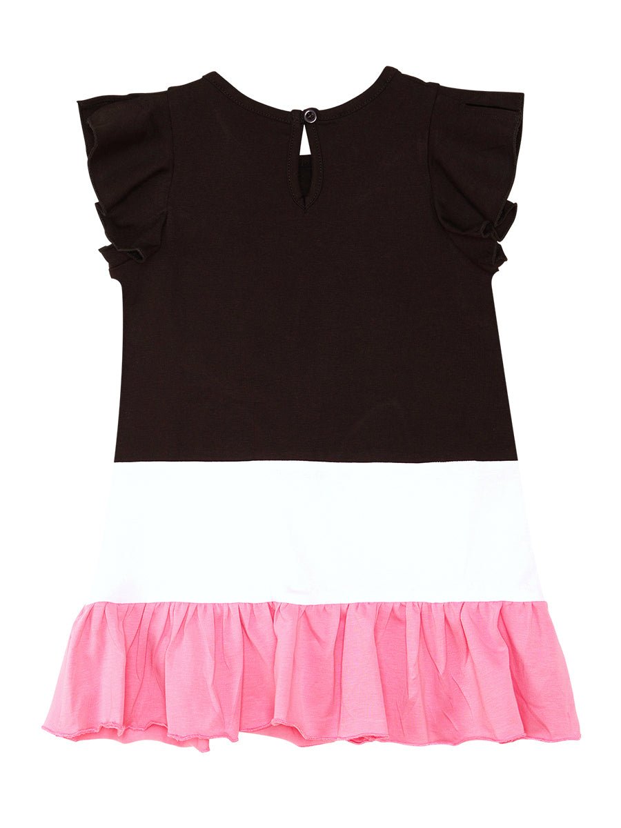 beyaz kedi firfirli kiz çocuk elbise - Justyol