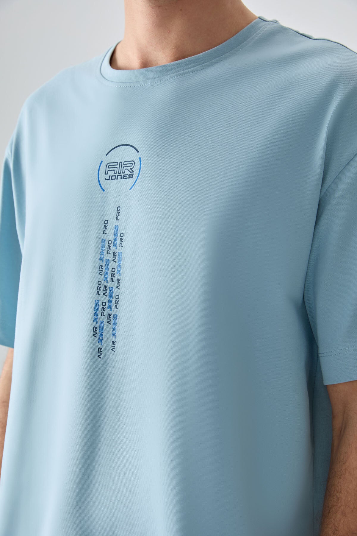 %100 pamuk kalin yumuşak dokulu oversize fit baskili erkek t-shirt - 88355 - Justyol