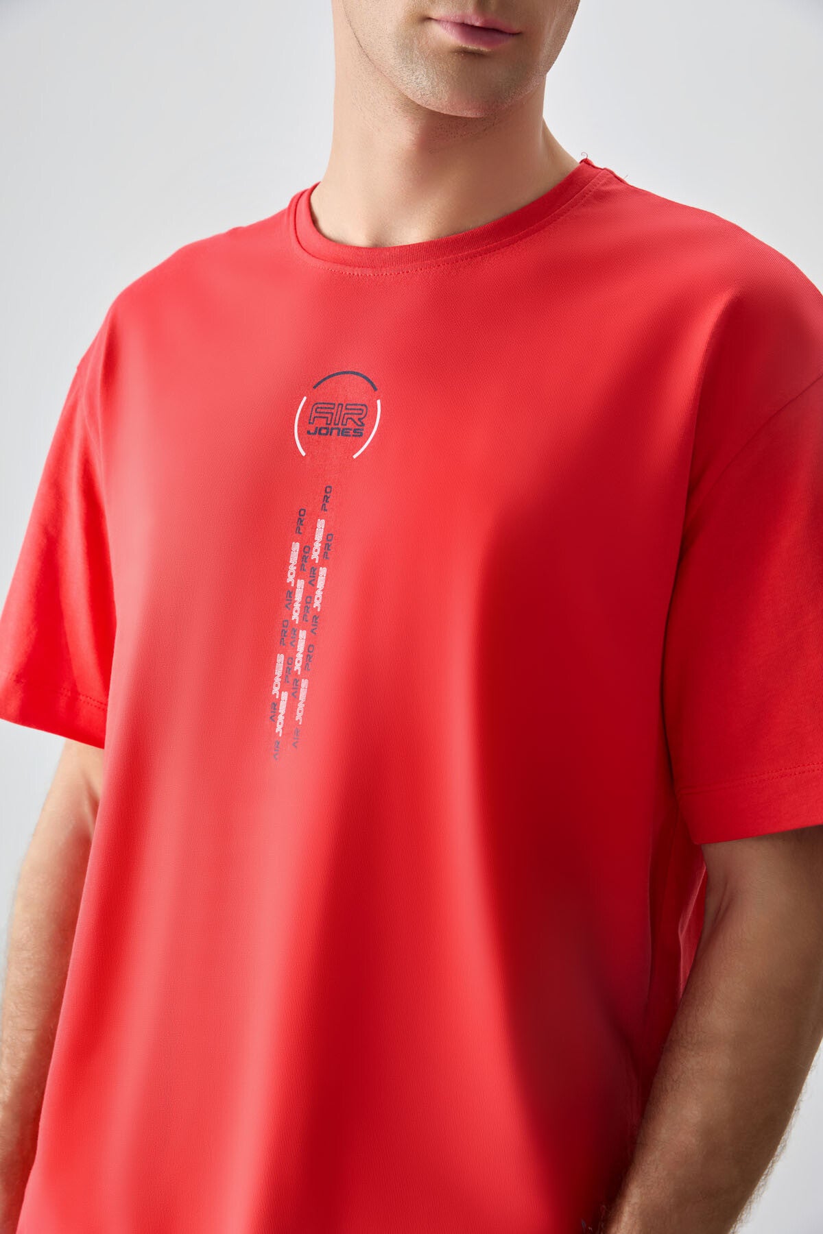 %100 pamuk kalin yumuşak dokulu oversize fit baskili erkek t-shirt - 88355 - Justyol