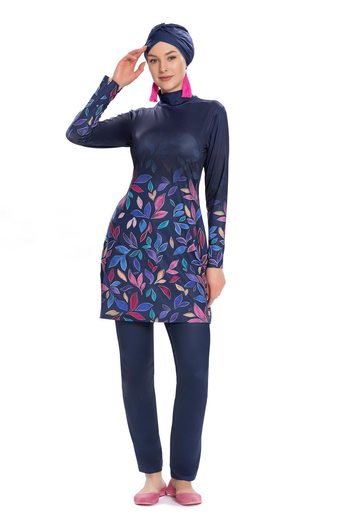 starinci uzun kollu tam kapali likra tesettür mayo - Justyol