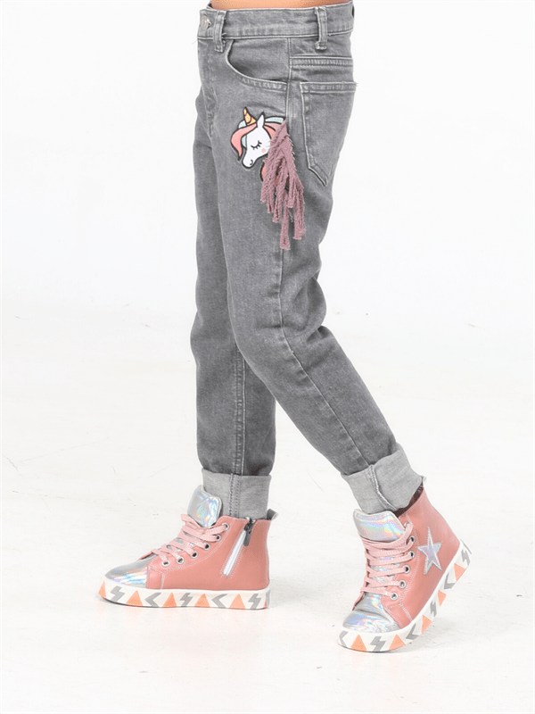 unicorn grey washed kiz jeans - Justyol