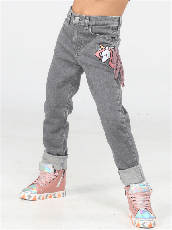 unicorn grey washed kiz jeans - Justyol