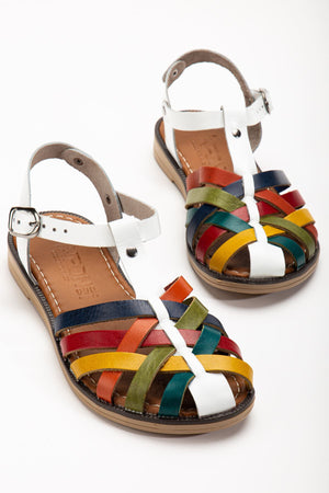 205 - 02 k. kahve ortopedik hakiki deri kadin sandalet - Justyol