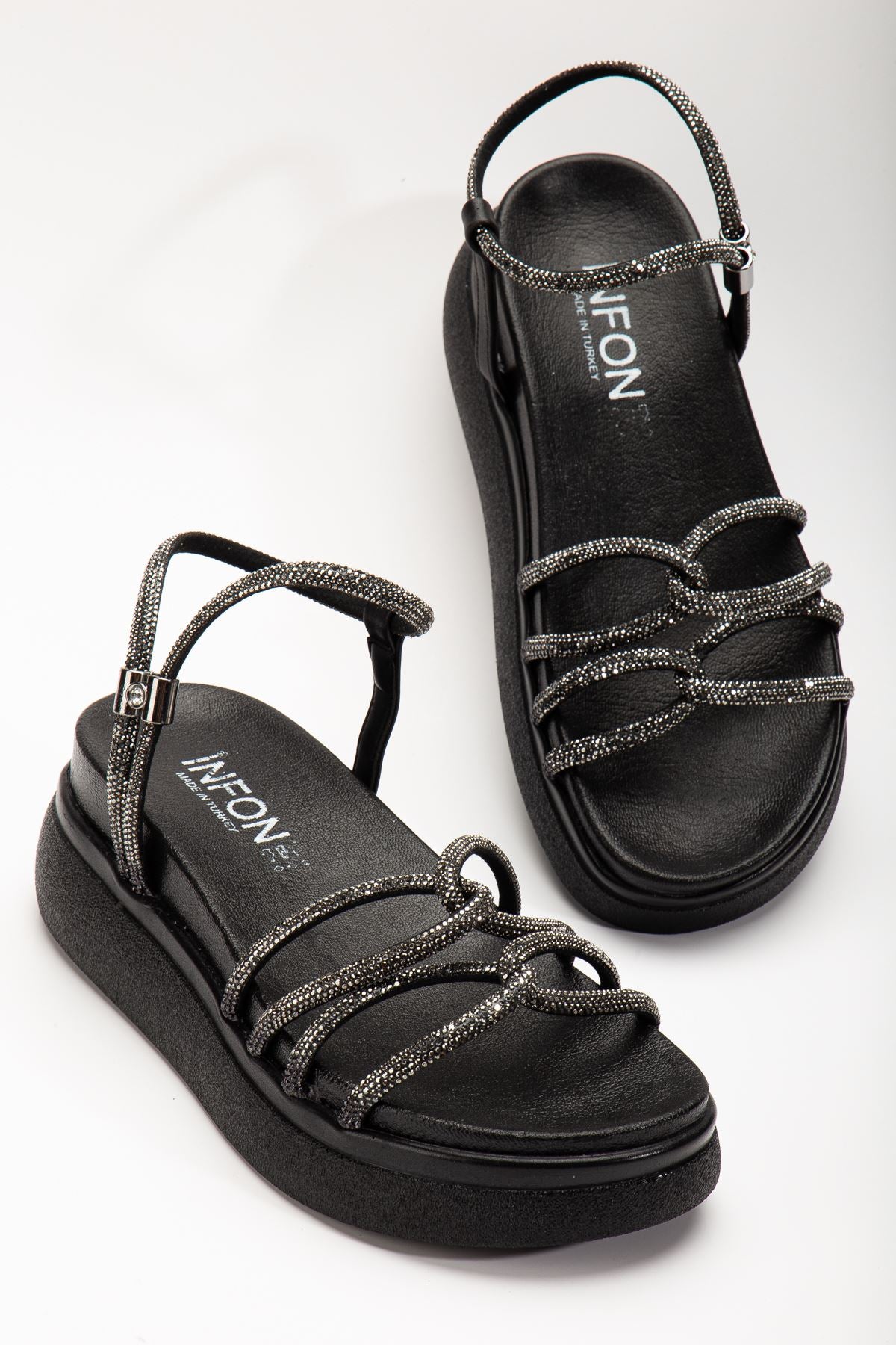 24422 - 1221dolgu topuk kadin sandalet - Justyol