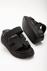 24422 - hermesdolgu topuk kadin sandalet - Justyol