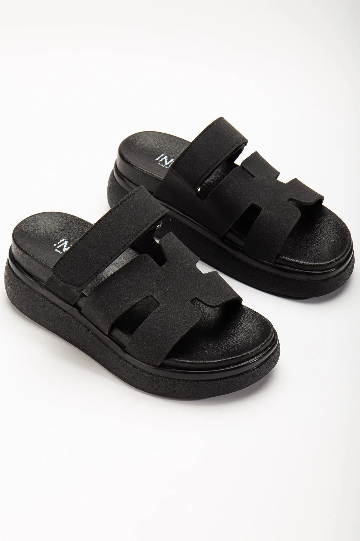24422 - hermesdolgu topuk kadin sandalet - Justyol