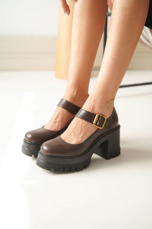 nvl - 1006rengi günlük yüksek topuklu platform loafer kadin ayakkabi - Justyol