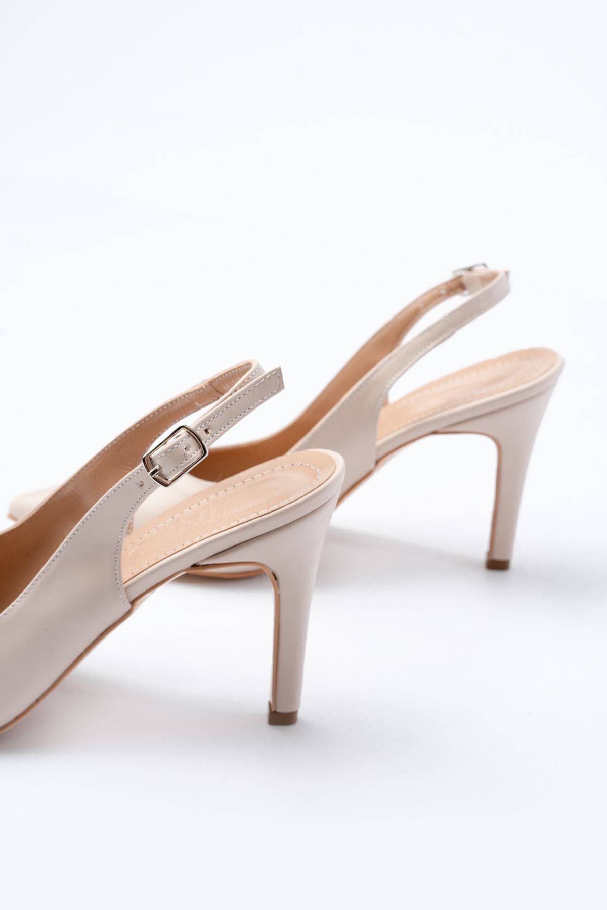 st - 1153rugan günlük arkasi açik 9 cm topuklu kadin ayakkabi - Justyol