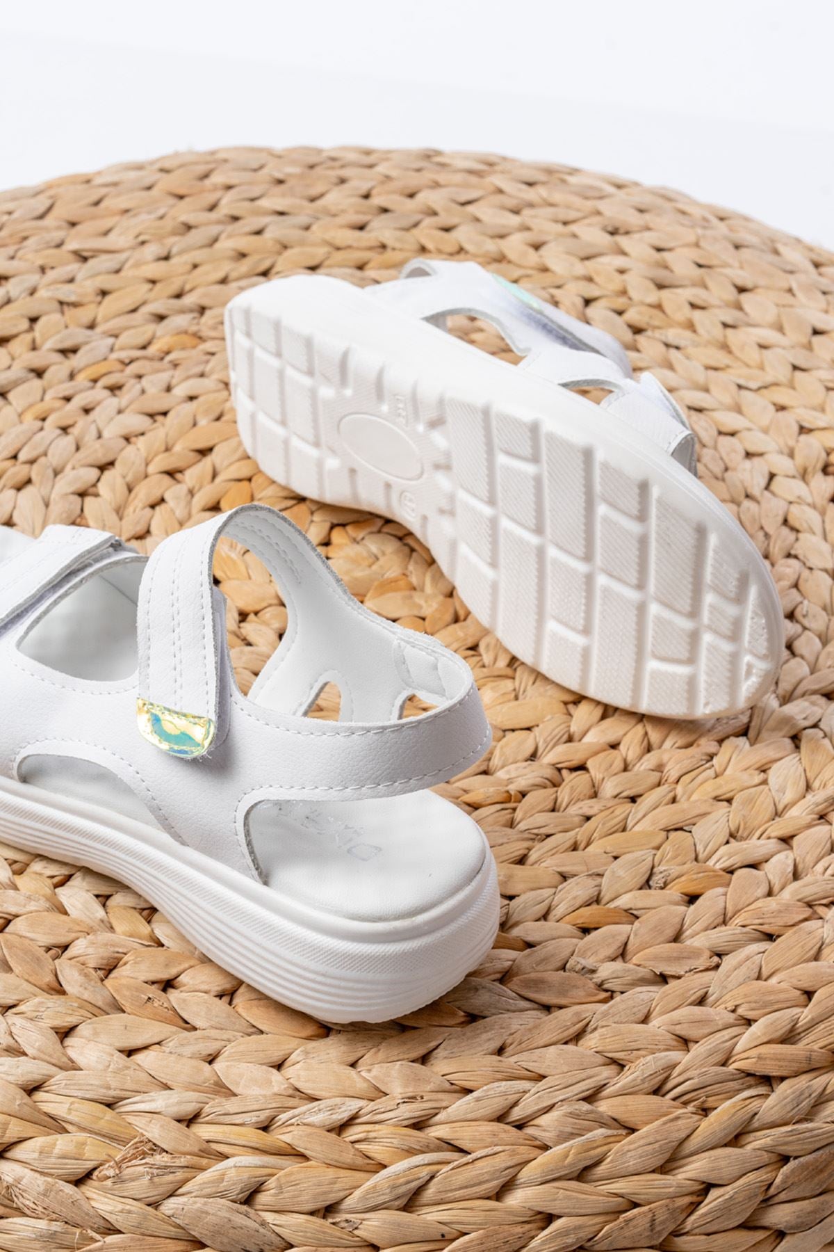 dm - 363baret cirtli dikişli günlük kadin sandalet - Justyol