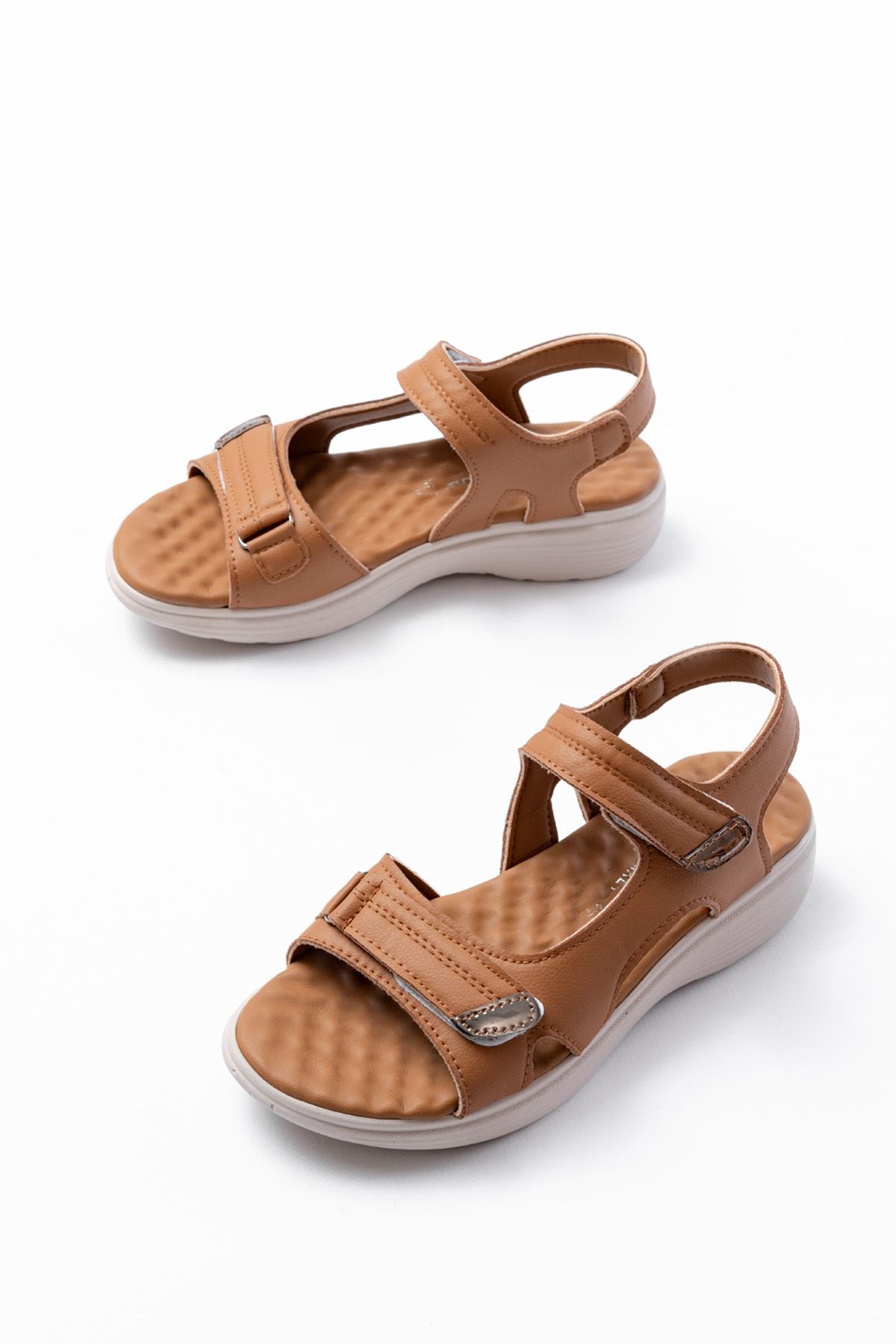 dm - 363baret cirtli dikişli günlük kadin sandalet - Justyol