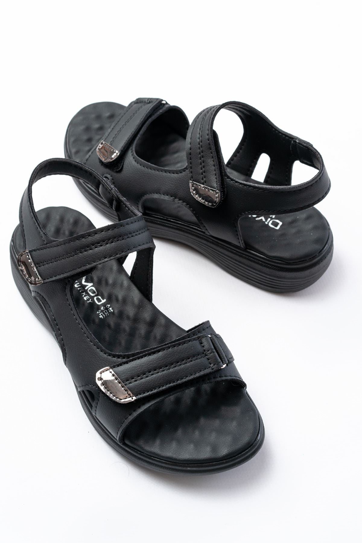 dm - 363baret cirtli dikişli günlük kadin sandalet - Justyol
