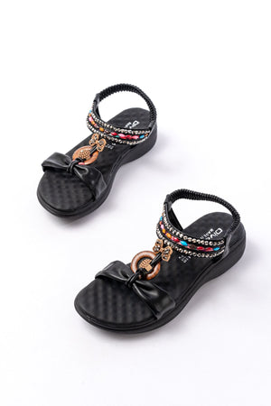 dm - 608taşli arka lastikli günlük kadin sandalet - Justyol