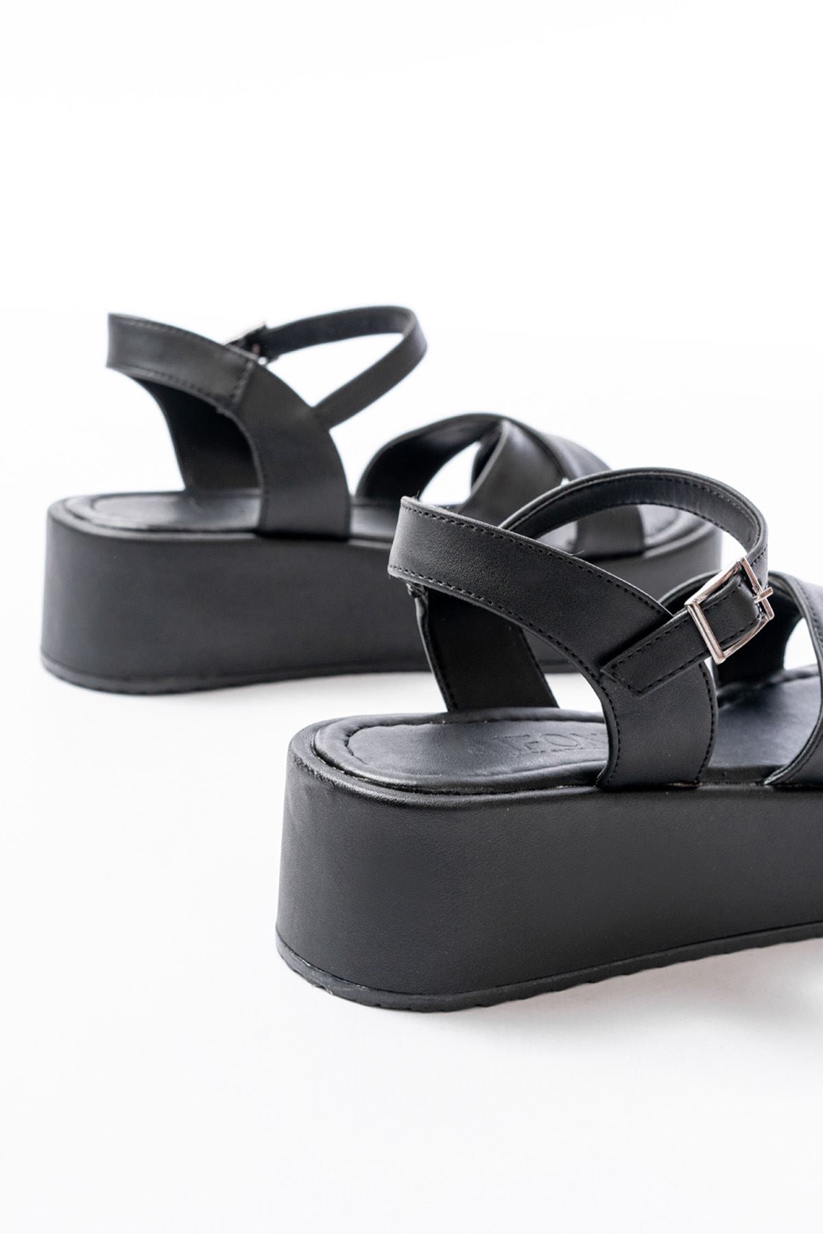 861 - 1005günlük çapraz dolgu topuk kadin sandalet - Justyol