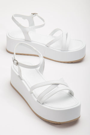 tello dolgu topuk sandalet saks - Justyol