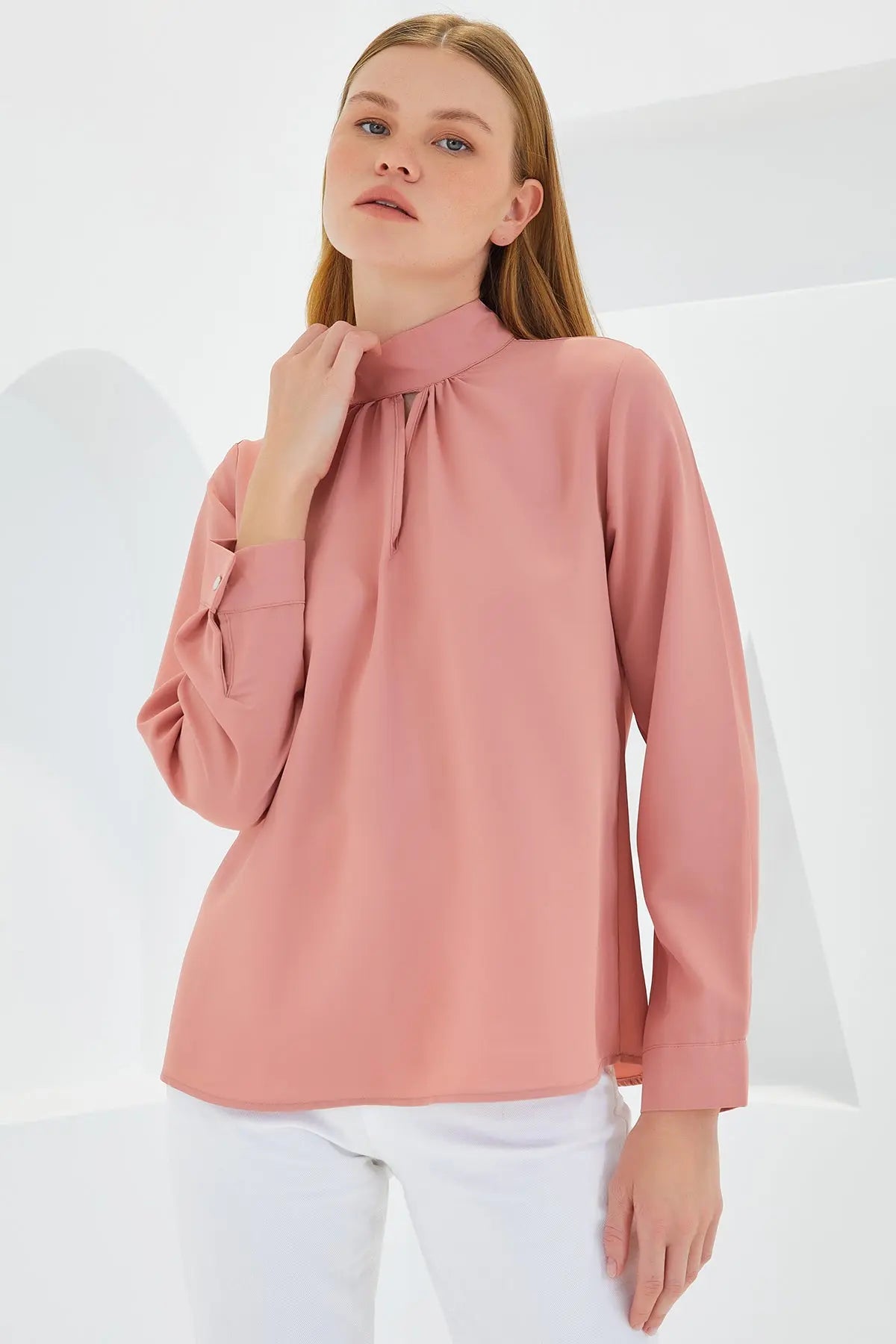 0418 pencere detayli bluz - Justyol