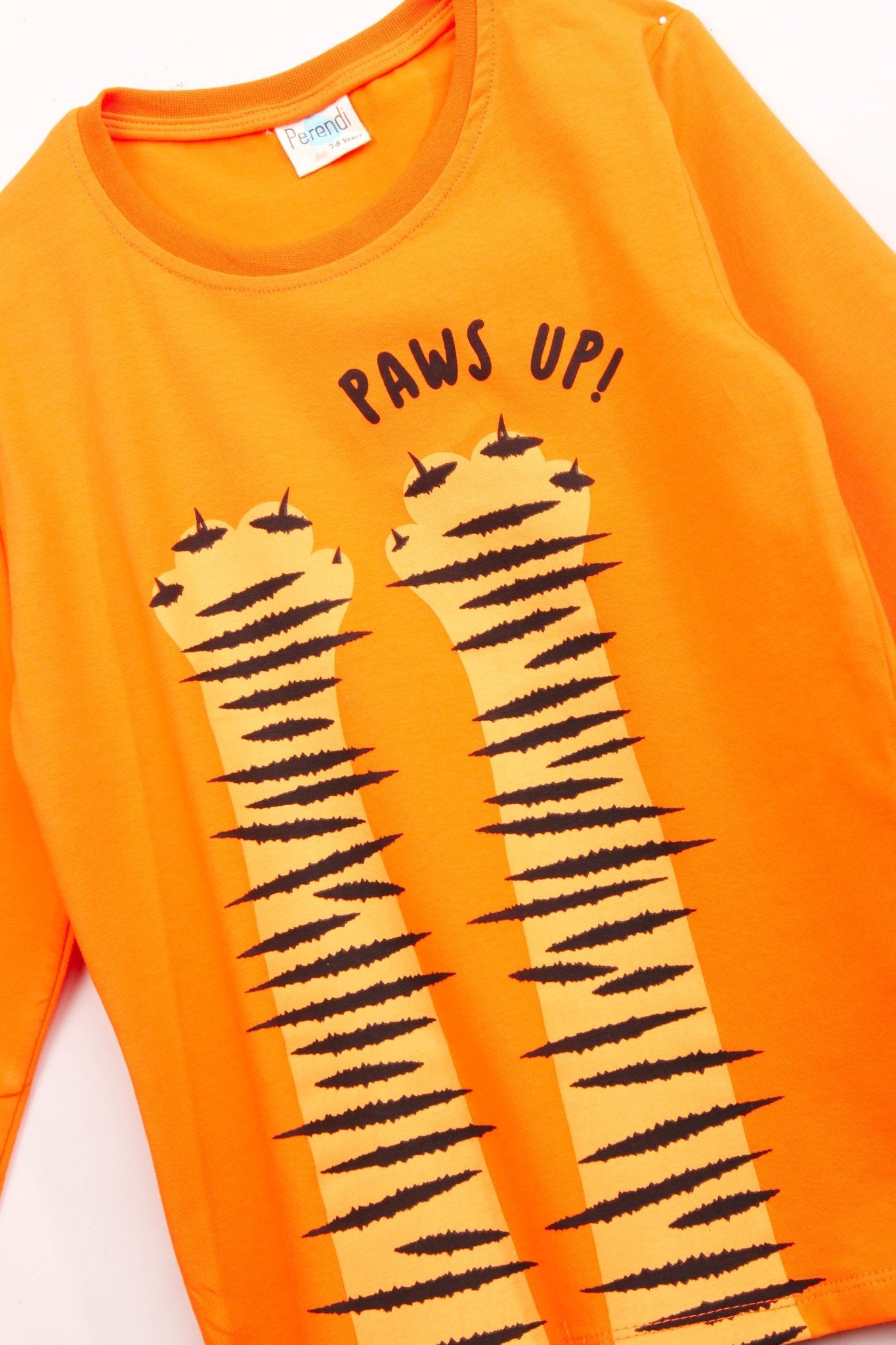 %100 pamuklu uzun kollu paws up baskili erkek çocuk tshirt - Justyol