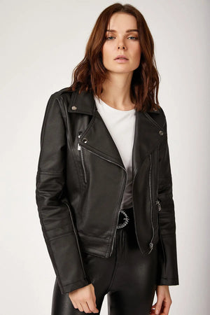 1025 suni deri biker ceket - Justyol