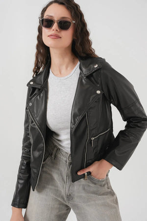 1025 suni deri biker ceket - Justyol