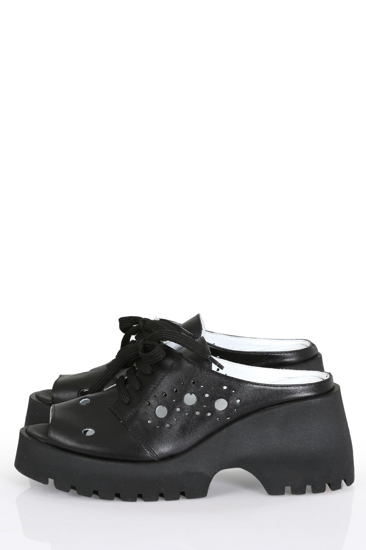 CASSİDOSHOES Deri Eva Taban Siyah Kadın Terlik - 46635 - Justyol