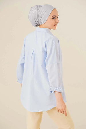 103901 oversize basic tesettür gömlek - Justyol