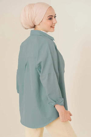 103901 oversize basic tesettür gömlek - Justyol