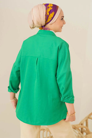 103901 oversize basic tesettür gömlek - Justyol