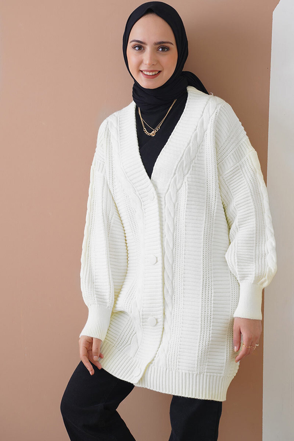 15768 tesettür triko hirka - Justyol