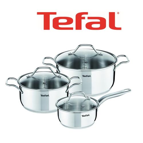BATTERIE DE CUISINE INOX INTUITION 6PCS (2 FAITOUTS 20/24 + CASS16CM + COUVERCLES EN VERRE) A702S685 TEFAL