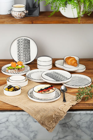 14 Parça 6 Kişilik Stackable Sio Savior Kahvaltı Takımı - Lüx Kahvaltılık Sunum Seti Tabağı - Justyol