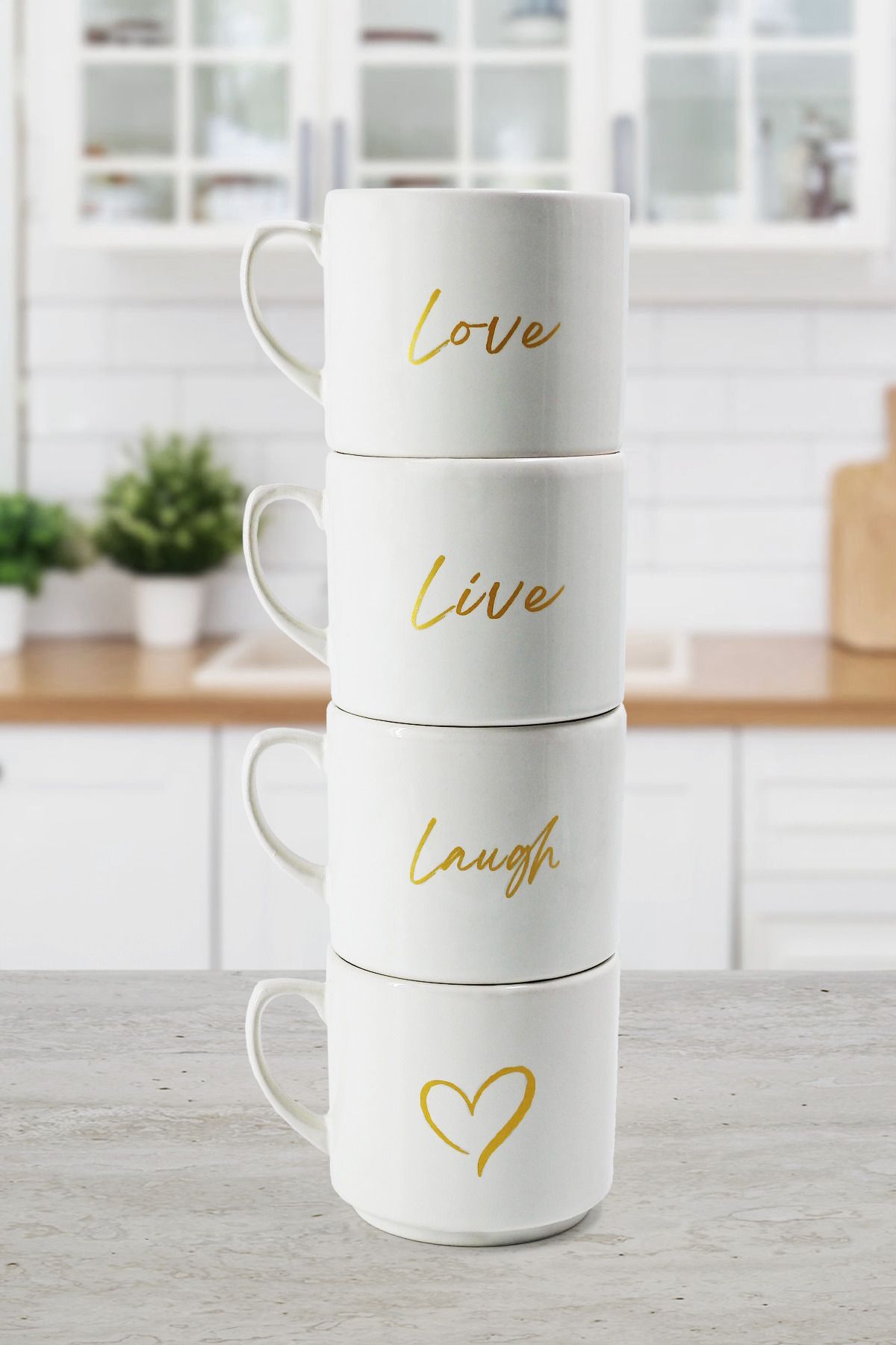 Lovely 4 Kişilik Çay ve Kahve Seti - 200 Ml Kupa Seti - Justyol