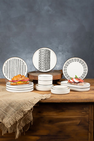 14 Parça 6 Kişilik Stackable Sio Savior Kahvaltı Takımı - Lüx Kahvaltılık Sunum Seti Tabağı - Justyol