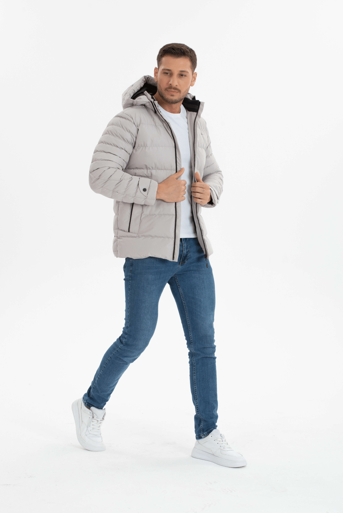 erkek su ve rüzgar geçirmez kişlik şişme spor mont - Justyol