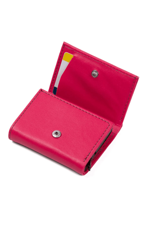 Porte - cartes en cuir vegan noir avec compartiment pour billets et mécanisme coulissant - Justyol