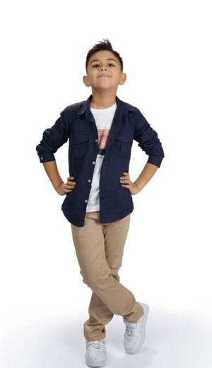 Boys' casual set - 3 pieces "shirt + trousers + t-shirt" - MNK175 - Justyol