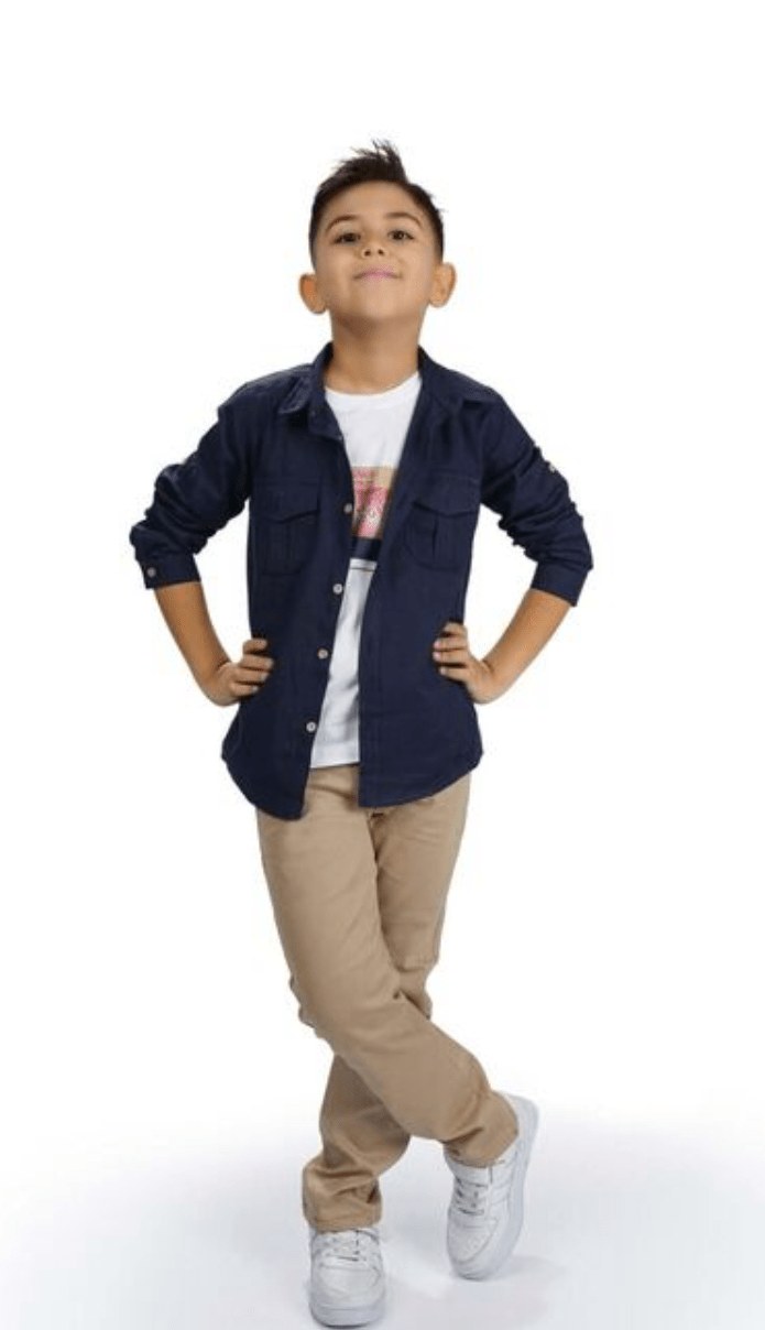 Boys' casual set - 3 pieces "shirt + trousers + t-shirt" - MNK175 - Justyol