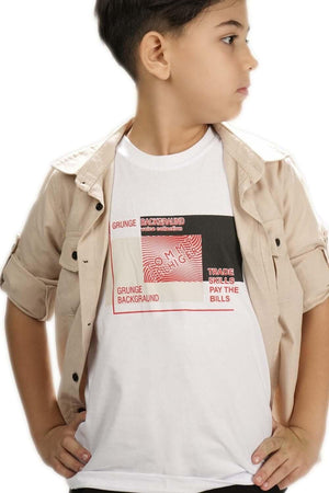 Boys' casual set - 3 pieces "shirt + trousers + t-shirt" - MNK175 - Justyol