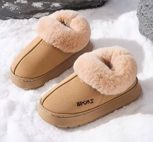 New Platform Snow Boots for Women's Home Thick Warm Wool Shoes Women's Outdoor Anti-Slip Fur Velvet Ankle Short Boots Shoes MU Group