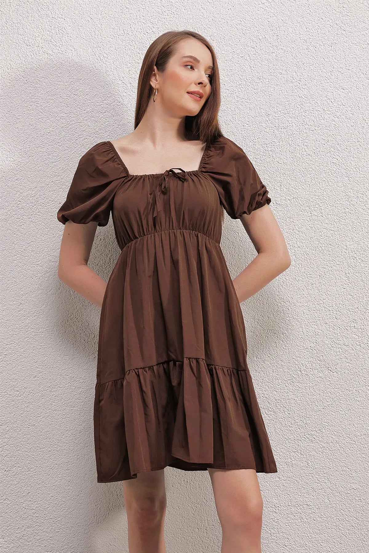 2351 kloş poplin elbise - Justyol
