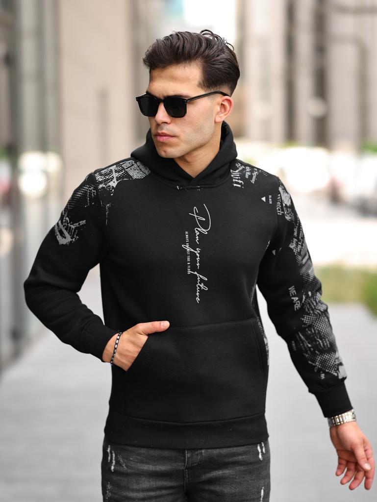 kapüşonlu ve cepli regular fit pamuklu sweatshirt - Justyol
