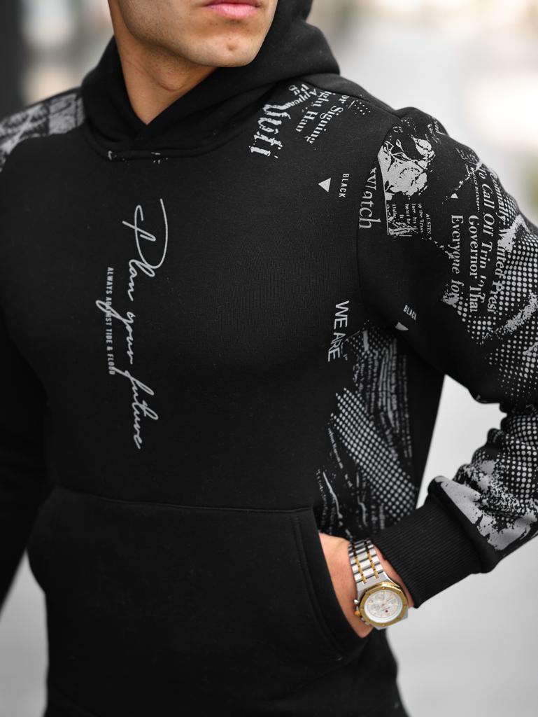 kapüşonlu ve cepli regular fit pamuklu sweatshirt - Justyol