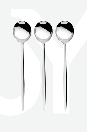 Paris 6'lı Paslanmaz Çelik Tatlı Kaşığı - 18/10 Stainless Steel - Justyol