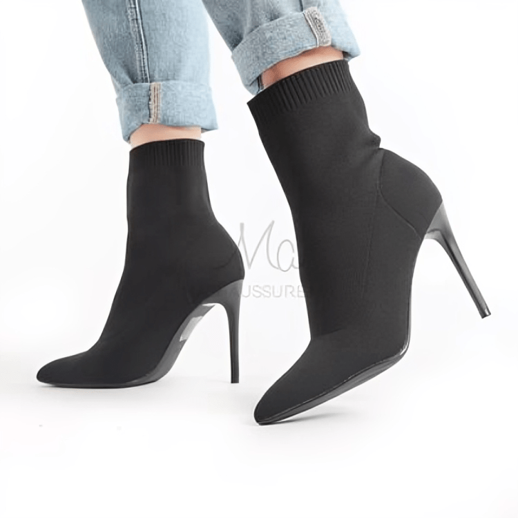 LM - 6834 - LUZIA - Bottines à Talon en Noir - Justyol