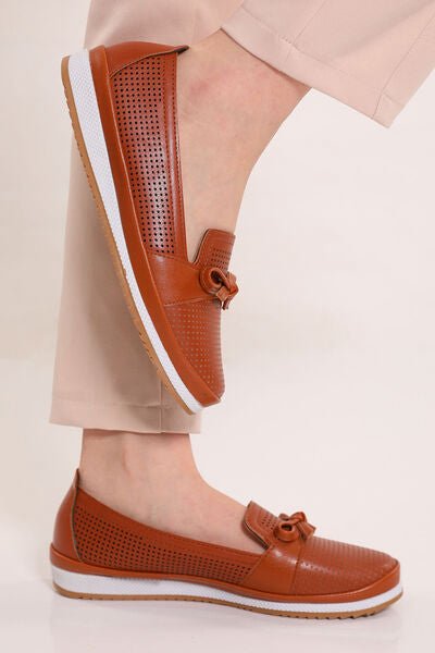 Women's Bow Detailed Flat Shoes - Justyol