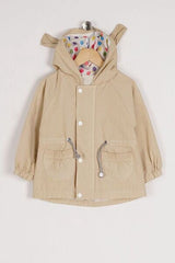 zepkids Girl's Colored Hooded Denim Coat with Waist Lace and Pocket - 40761 - Justyol